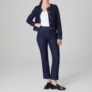 Spanx Cropped Kick Flare in Raw Indigo Small Petite NWT